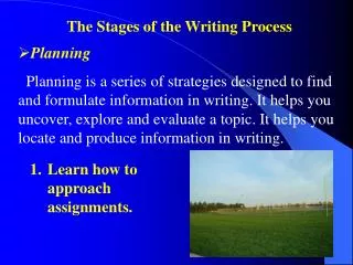 The Stages of the Writing Process