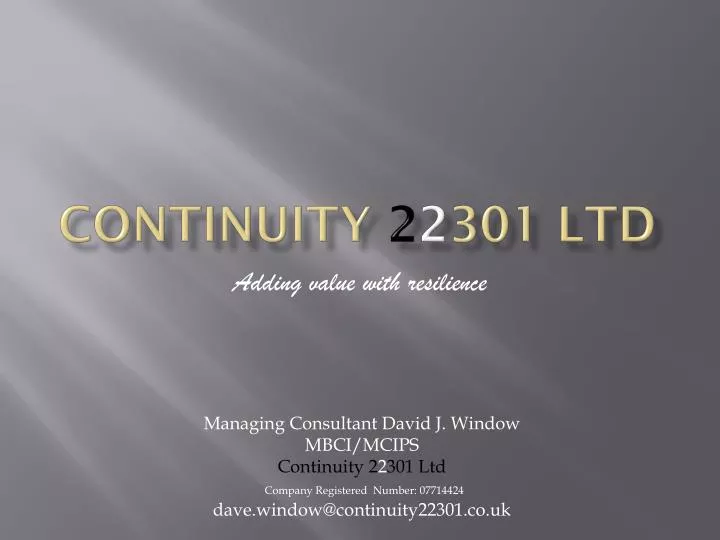 continuity 2 2 301 ltd