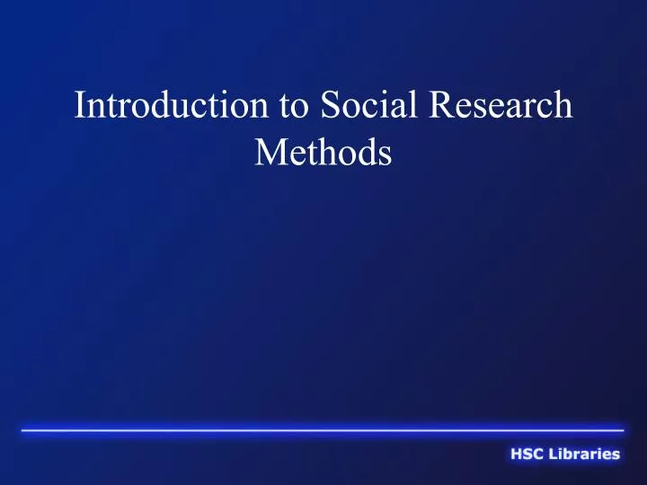 introduction to social research methods