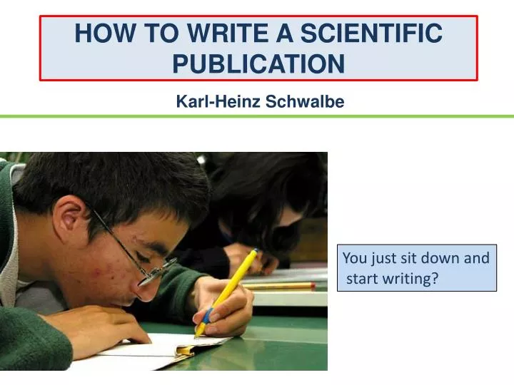 how to write a scientific publication