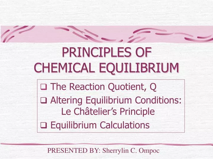 principles of chemical equilibrium