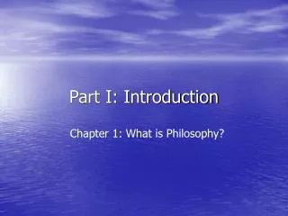 Part I: Introduction