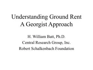 Understanding Ground Rent A Georgist Approach