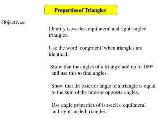 Properties of Triangles