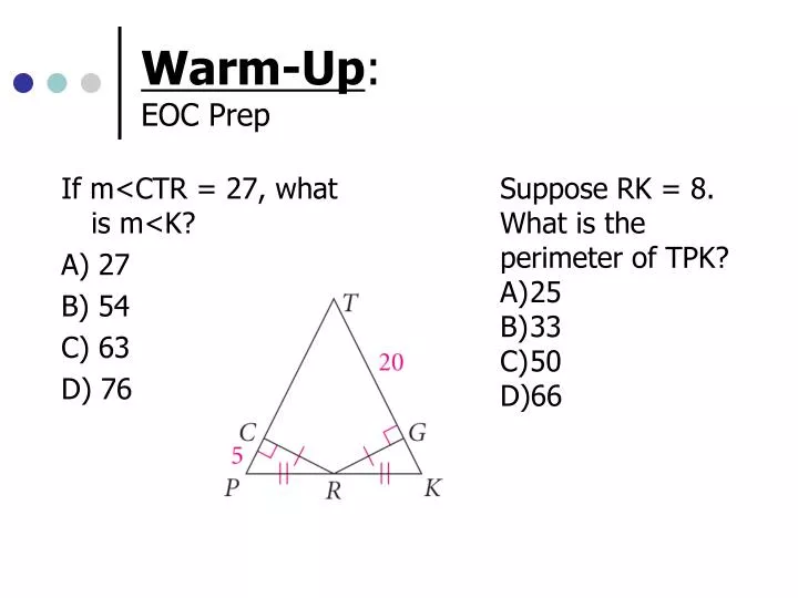 warm up eoc prep