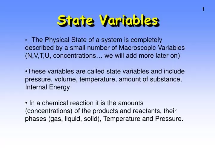 state variables