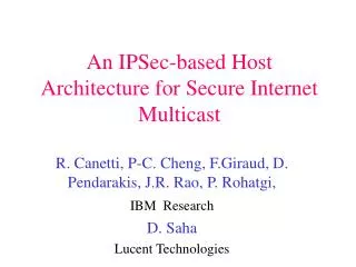 An IPSec-based Host Architecture for Secure Internet Multicast