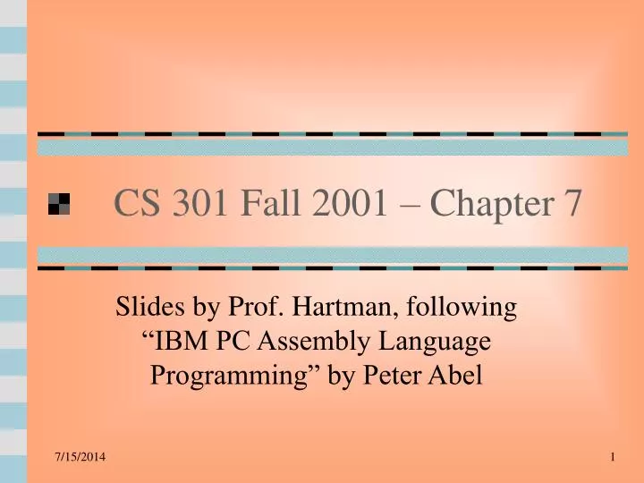 cs 301 fall 2001 chapter 7