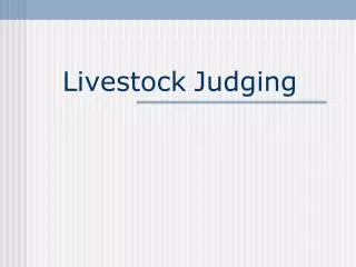 Livestock Judging