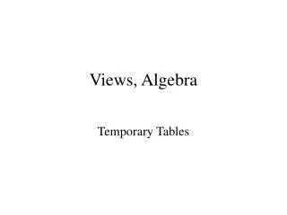 Views, Algebra