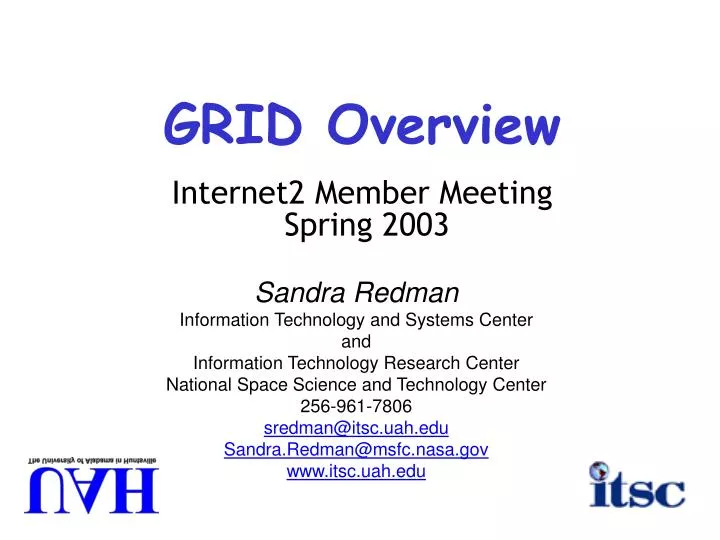 grid overview internet2 member meeting spring 2003