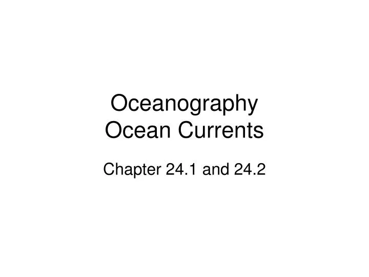 oceanography ocean currents