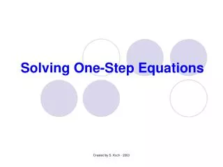 solving one step equations