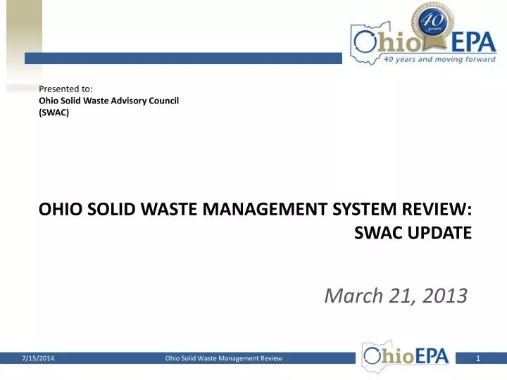 ohio solid waste management system review swac update