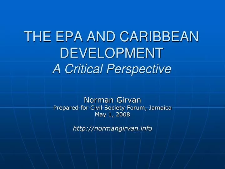 the epa and caribbean development a critical perspective