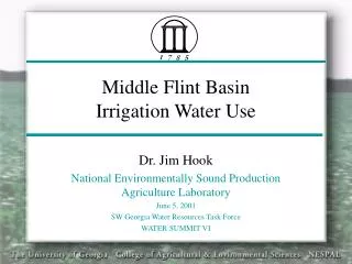 Middle Flint Basin Irrigation Water Use