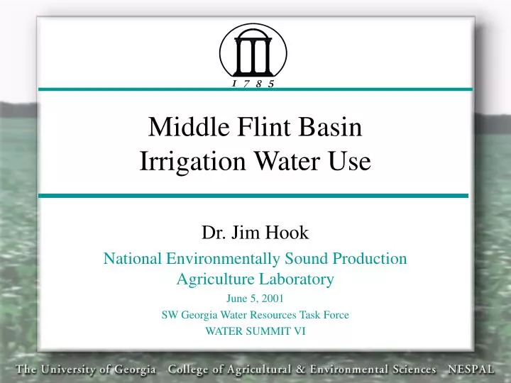 middle flint basin irrigation water use