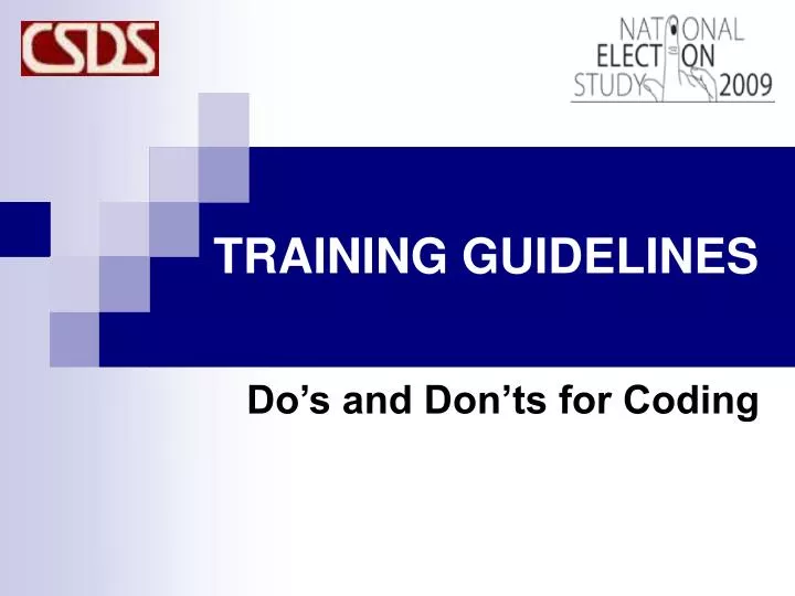 training guidelines