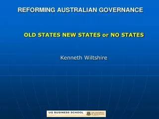 REFORMING AUSTRALIAN GOVERNANCE
