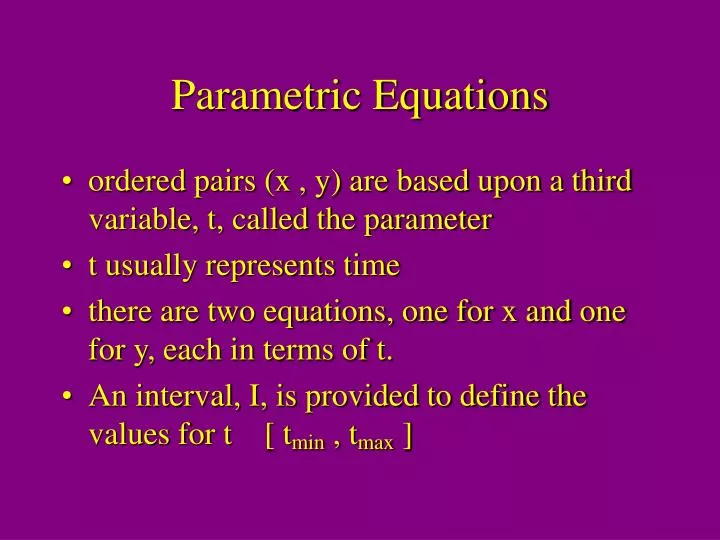 parametric equations