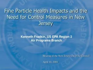 Fine Particle Health Impacts and the Need for Control Measures in New Jersey