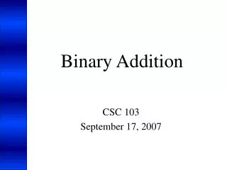 binary addition