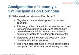 Amalgamation of 1 county + 5 municipalities on Bornholm