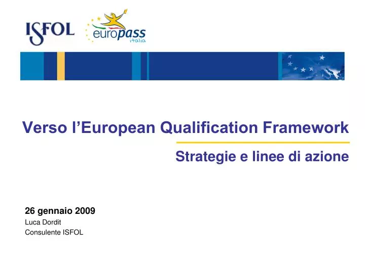 verso l european qualification framework strategie e linee di azione