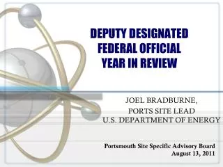 DEPUTY DESIGNATED FEDERAL OFFICIAL YEAR IN REVIEW