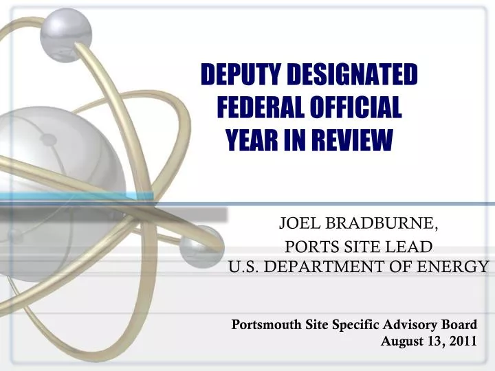 deputy designated federal official year in review