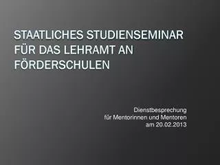 dienstbesprechung f r mentorinnen und mentoren am 20 02 2013