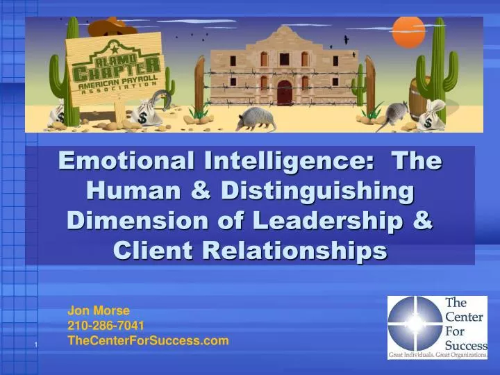 emotional intelligence the human distinguishing dimension of leadership client relationships