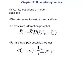 Chapter 9: Molecular-dynamics