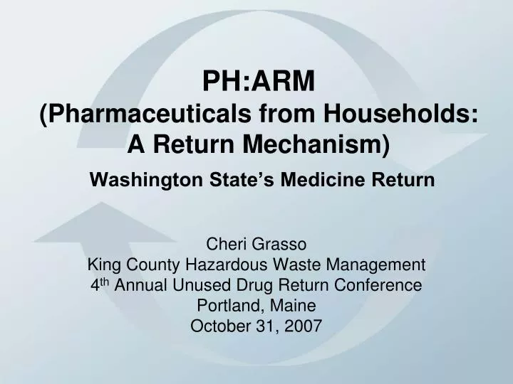 ph arm pharmaceuticals from households a return mechanism washington state s medicine return