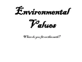 Environmental Values