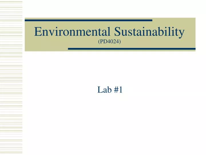 environmental sustainability pd4024