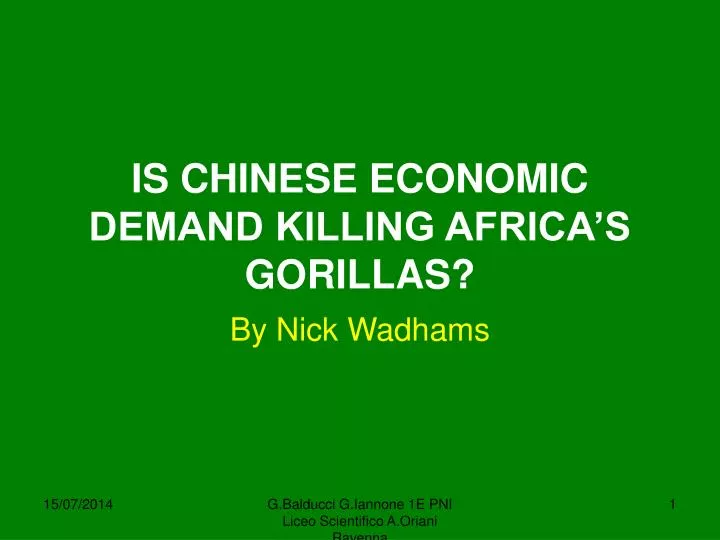is chinese economic demand killing africa s gorillas