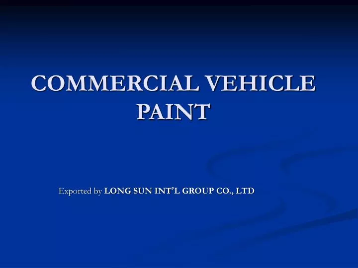 commercial vehicle paint