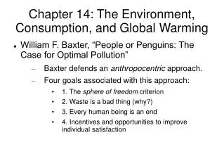 Chapter 14: The Environment, Consumption, and Global Warming