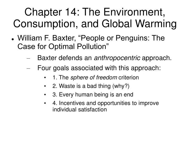chapter 14 the environment consumption and global warming