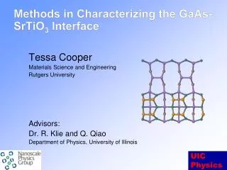 Methods in Characterizing the GaAs-SrTiO 3 Interface