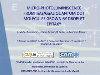 MICRO-PHOTOLUMINISCENCE FROM InAs / GaAS QUANTUM DOT MOLECULES GROWN BY DROPLET EPITAXY