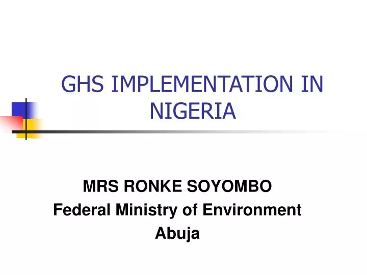 ghs implementation in nigeria