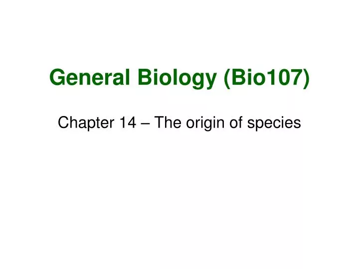 general biology bio107