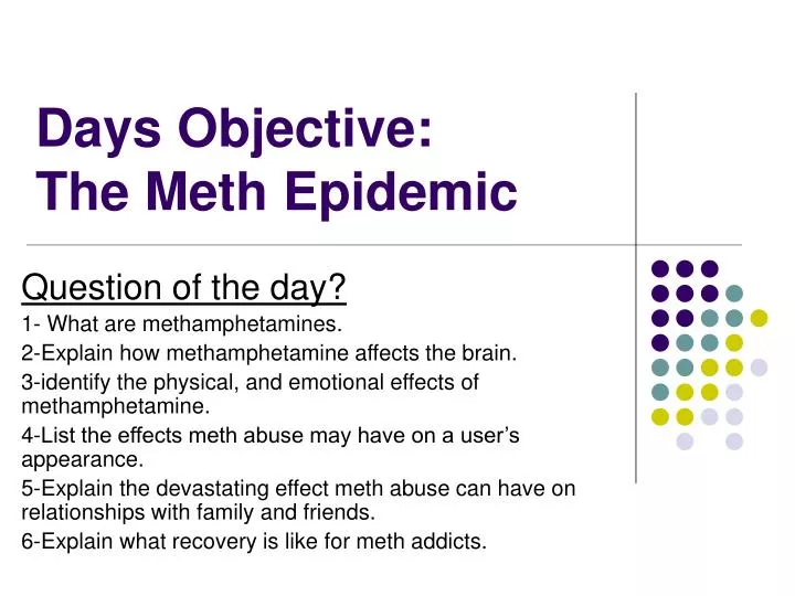 days objective the meth epidemic