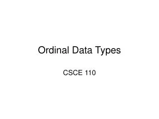 Ordinal Data Types