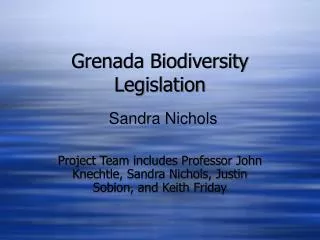 Grenada Biodiversity Legislation