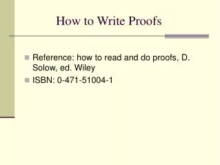 How to Write Proofs