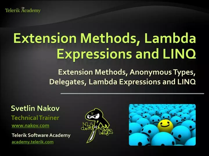 extension methods lambda expressions and linq
