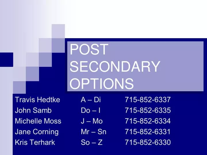 post secondary options